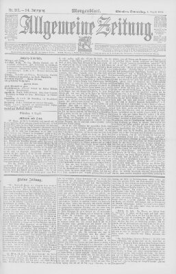 Allgemeine Zeitung Donnerstag 4. August 1892