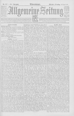 Allgemeine Zeitung Dienstag 16. August 1892