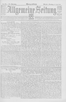 Allgemeine Zeitung Samstag 20. August 1892