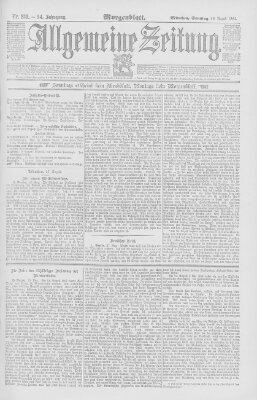 Allgemeine Zeitung Sonntag 28. August 1892