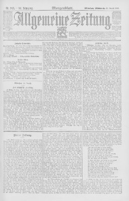 Allgemeine Zeitung Mittwoch 31. August 1892