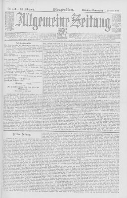 Allgemeine Zeitung Donnerstag 1. September 1892