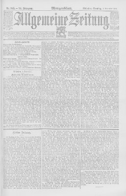 Allgemeine Zeitung Samstag 3. September 1892