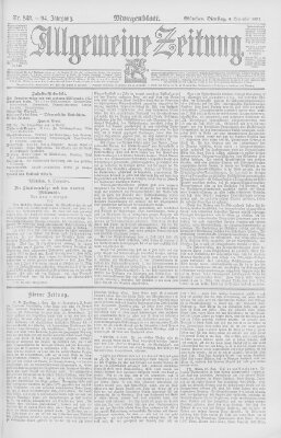 Allgemeine Zeitung Dienstag 6. September 1892