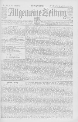 Allgemeine Zeitung Dienstag 13. September 1892