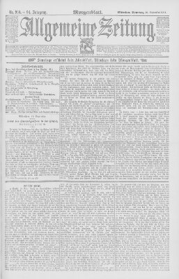 Allgemeine Zeitung Sonntag 18. September 1892