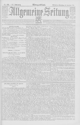 Allgemeine Zeitung Samstag 24. September 1892