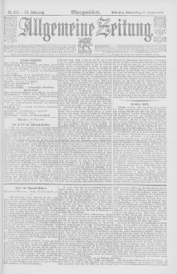 Allgemeine Zeitung Donnerstag 29. September 1892