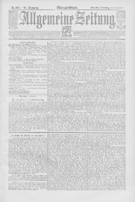 Allgemeine Zeitung Dienstag 18. Oktober 1892