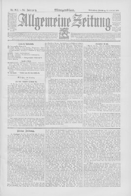 Allgemeine Zeitung Freitag 21. Oktober 1892