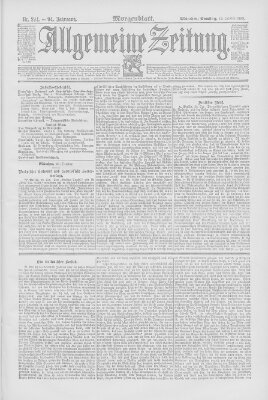 Allgemeine Zeitung Samstag 22. Oktober 1892