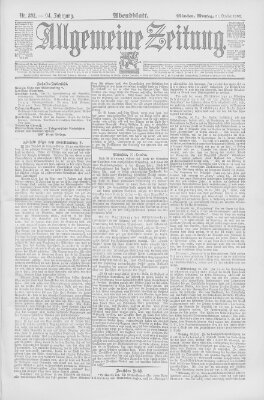 Allgemeine Zeitung Montag 31. Oktober 1892