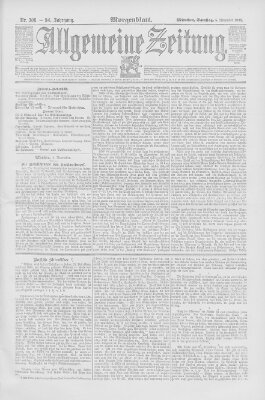 Allgemeine Zeitung Samstag 5. November 1892