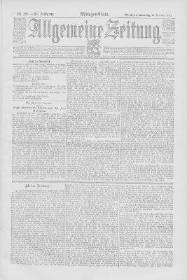 Allgemeine Zeitung Samstag 19. November 1892