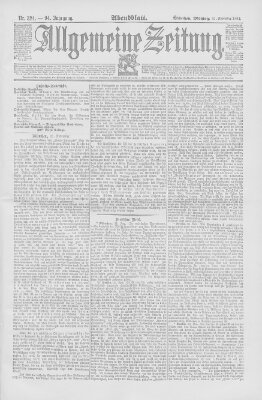 Allgemeine Zeitung Montag 21. November 1892