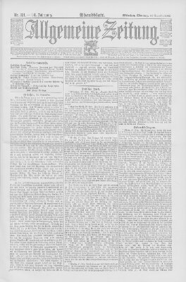 Allgemeine Zeitung Montag 28. November 1892