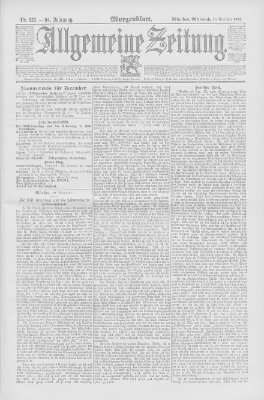 Allgemeine Zeitung Mittwoch 30. November 1892