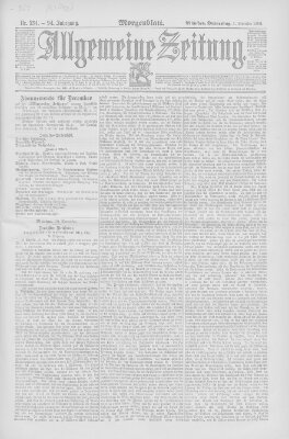 Allgemeine Zeitung Donnerstag 1. Dezember 1892