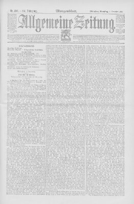 Allgemeine Zeitung Samstag 3. Dezember 1892