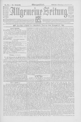 Allgemeine Zeitung Sonntag 18. Dezember 1892