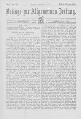 Allgemeine Zeitung Montag 3. Oktober 1892