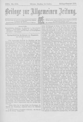 Allgemeine Zeitung Dienstag 18. Oktober 1892