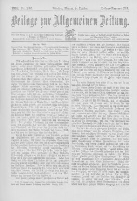 Allgemeine Zeitung Montag 24. Oktober 1892