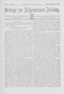 Allgemeine Zeitung Donnerstag 27. Oktober 1892