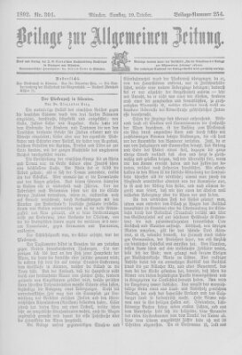 Allgemeine Zeitung Samstag 29. Oktober 1892