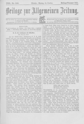 Allgemeine Zeitung Montag 31. Oktober 1892