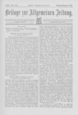 Allgemeine Zeitung Mittwoch 9. November 1892