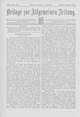 Allgemeine Zeitung Samstag 12. November 1892