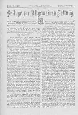 Allgemeine Zeitung Mittwoch 23. November 1892