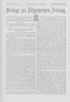 Allgemeine Zeitung Montag 28. November 1892