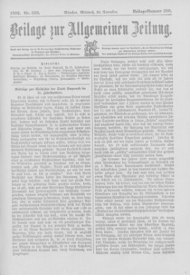 Allgemeine Zeitung Mittwoch 30. November 1892