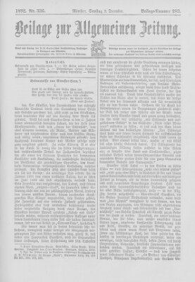 Allgemeine Zeitung Samstag 3. Dezember 1892