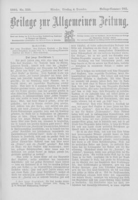 Allgemeine Zeitung Dienstag 6. Dezember 1892