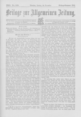 Allgemeine Zeitung Freitag 16. Dezember 1892