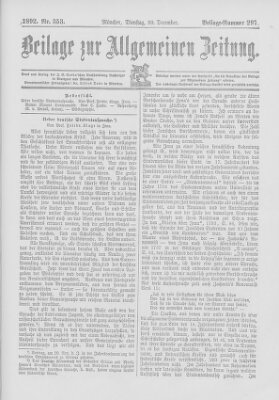 Allgemeine Zeitung Dienstag 20. Dezember 1892