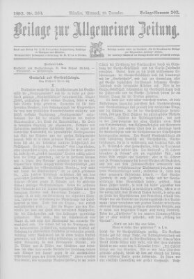 Allgemeine Zeitung Mittwoch 28. Dezember 1892