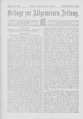 Allgemeine Zeitung Donnerstag 29. Dezember 1892