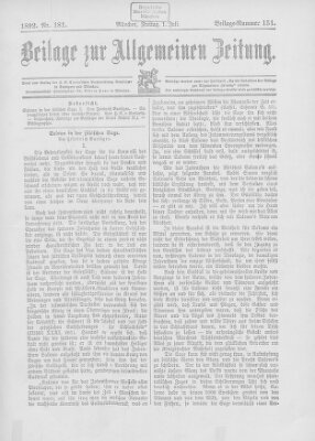 Allgemeine Zeitung Freitag 1. Juli 1892