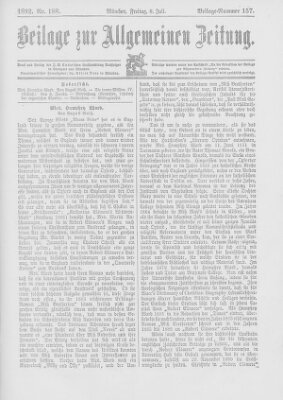 Allgemeine Zeitung Freitag 8. Juli 1892