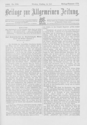 Allgemeine Zeitung Dienstag 26. Juli 1892