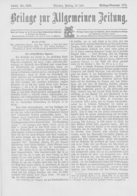 Allgemeine Zeitung Freitag 29. Juli 1892