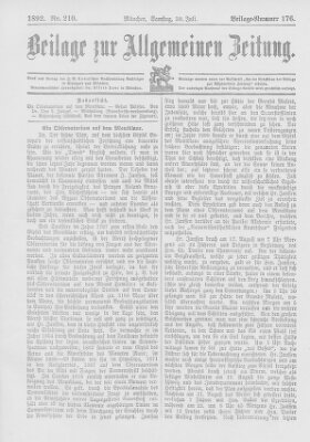 Allgemeine Zeitung Samstag 30. Juli 1892