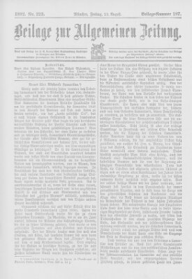 Allgemeine Zeitung Freitag 12. August 1892