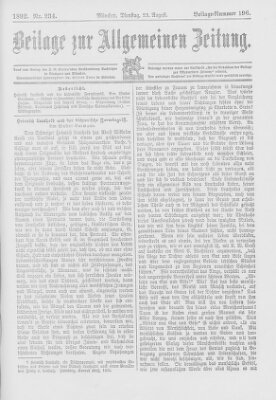 Allgemeine Zeitung Dienstag 23. August 1892