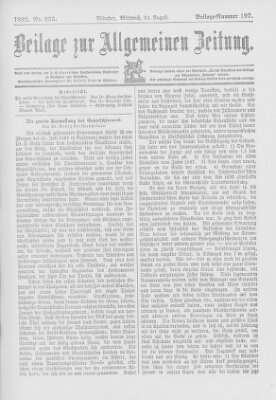 Allgemeine Zeitung Mittwoch 24. August 1892