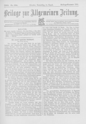 Allgemeine Zeitung Donnerstag 25. August 1892